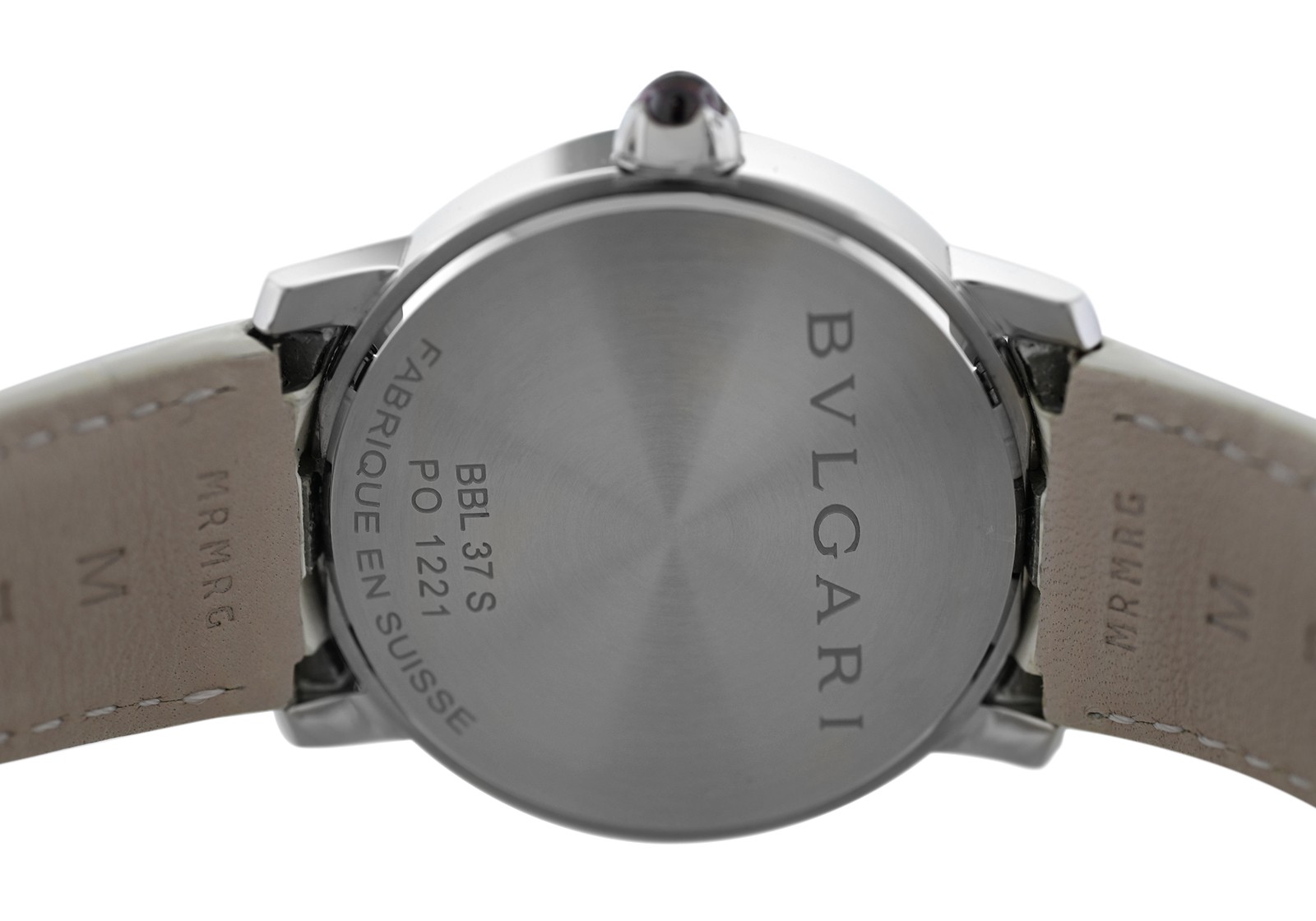 Bvlgari BBL P 37 S Diamonds Steel Blue Mother of Pearl Dial 37MM Ladies 101897