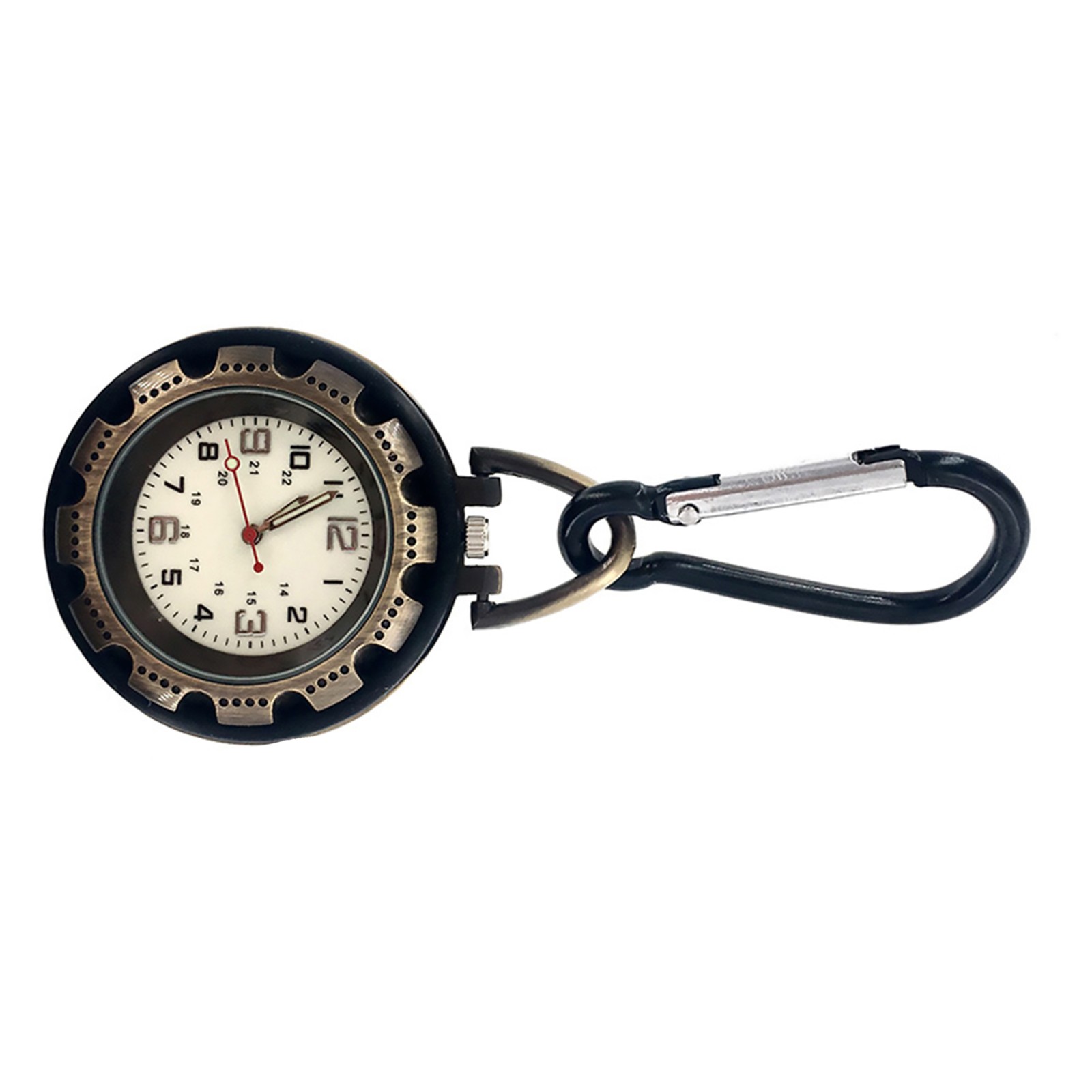 1 PC Outdoor Mountaineering Backpack Clip-on Alloy Carabiner Quartz Pocket Watch