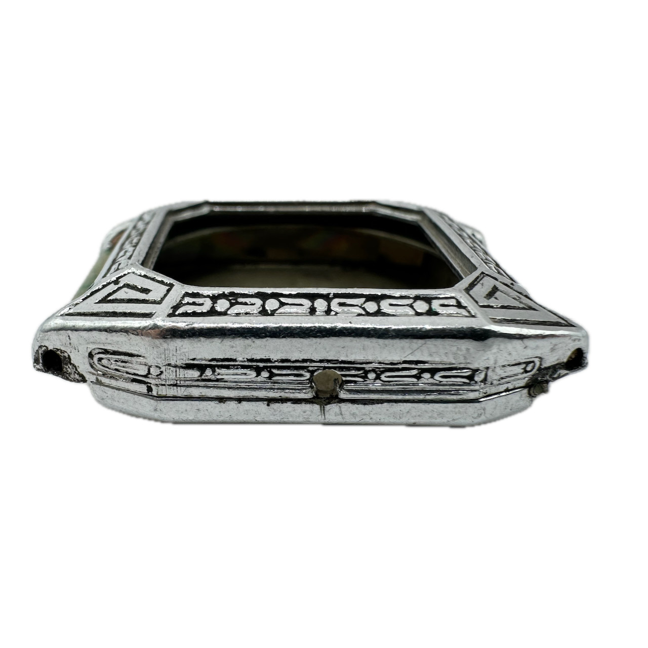 Vintage Arista Art Deco Engraved Style Men’s Wristwatch Case Chrome Plated