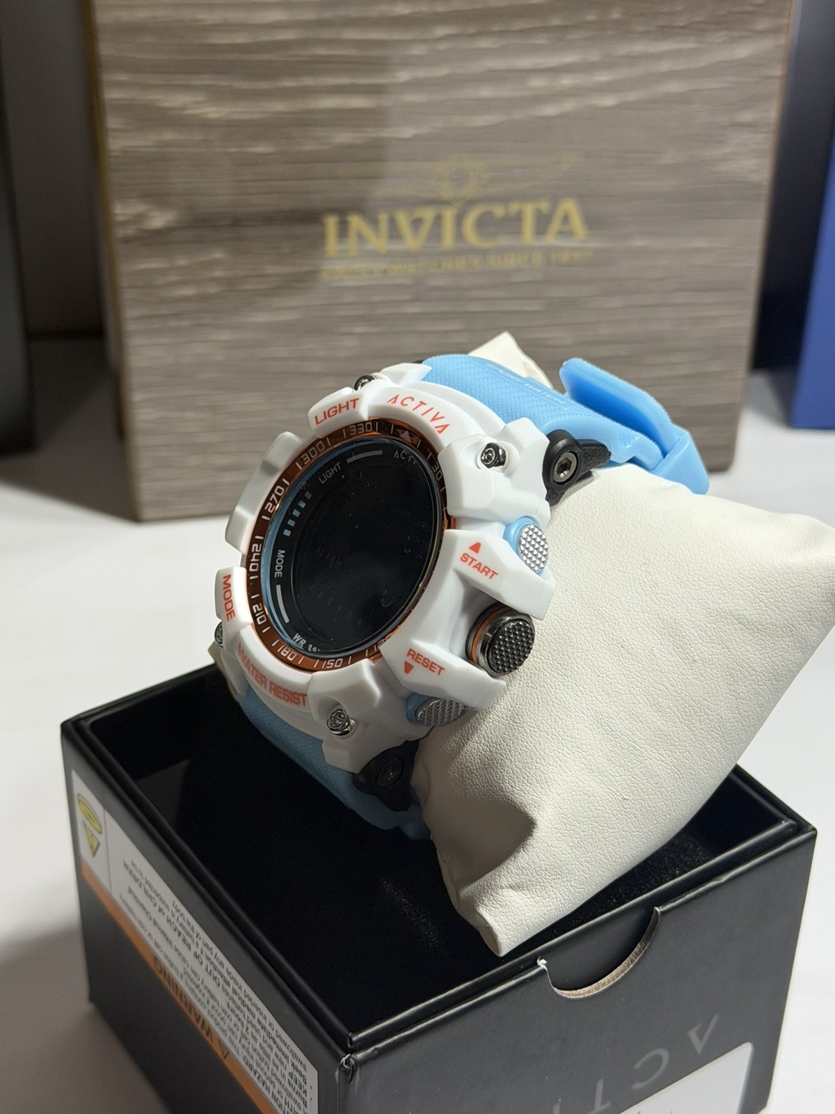 Activa X Invicta Mens 56mm Digital Essentials Watch Light Blue ACW8020-008 New