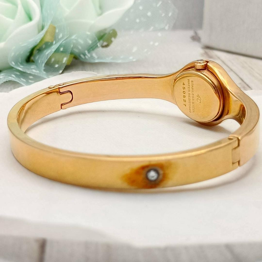 4C Bangle Watch Yondoshi Timepiece Silver Dial 15cm Quartz Authentic