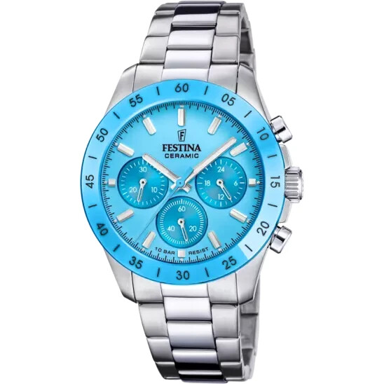 Festina Ceramic F206933 Unisex Stainless Steel 39mm Chrono Dial Wristwatch