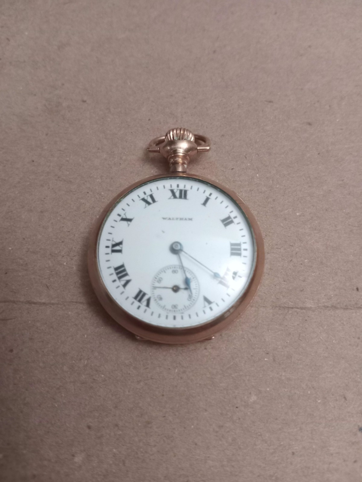 Waltham Pocket Watch Gold Filled Serie 17387066 Open Face Run Vintage Antique