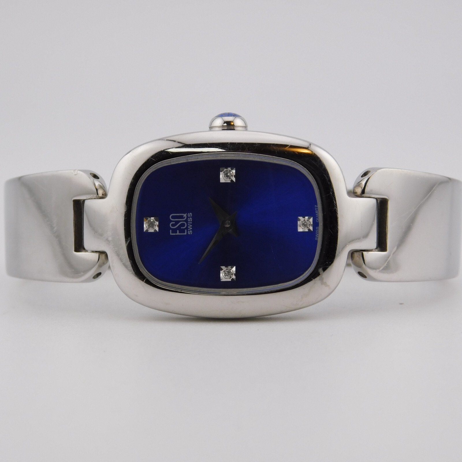 ESQ Swiss E5308 Silver Tone Quartz Analog Women’s Watch Sz. 6″ New Battery