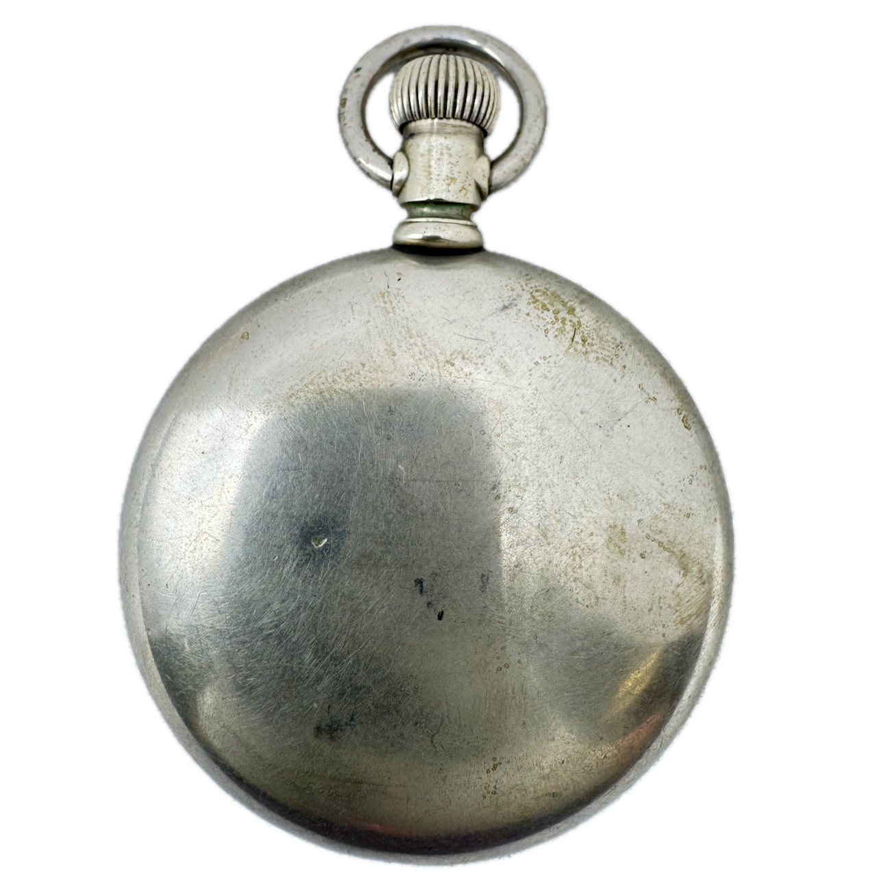 Antique 18s Crescent Coin Edge Open Face Pocket Watch Case Nickel Alloy USA