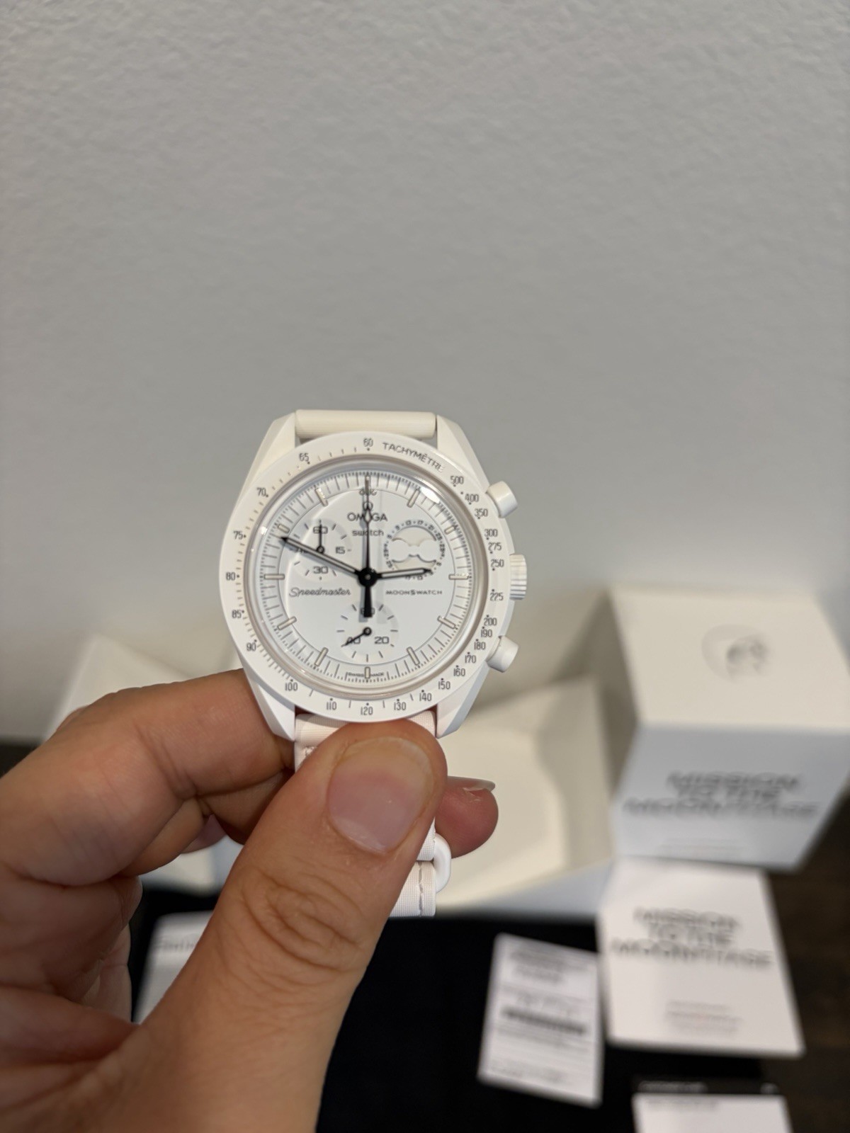 Swatch White Snoopy MoonSwatch Mission to Moonphase Full Moon | Receipt 🌝