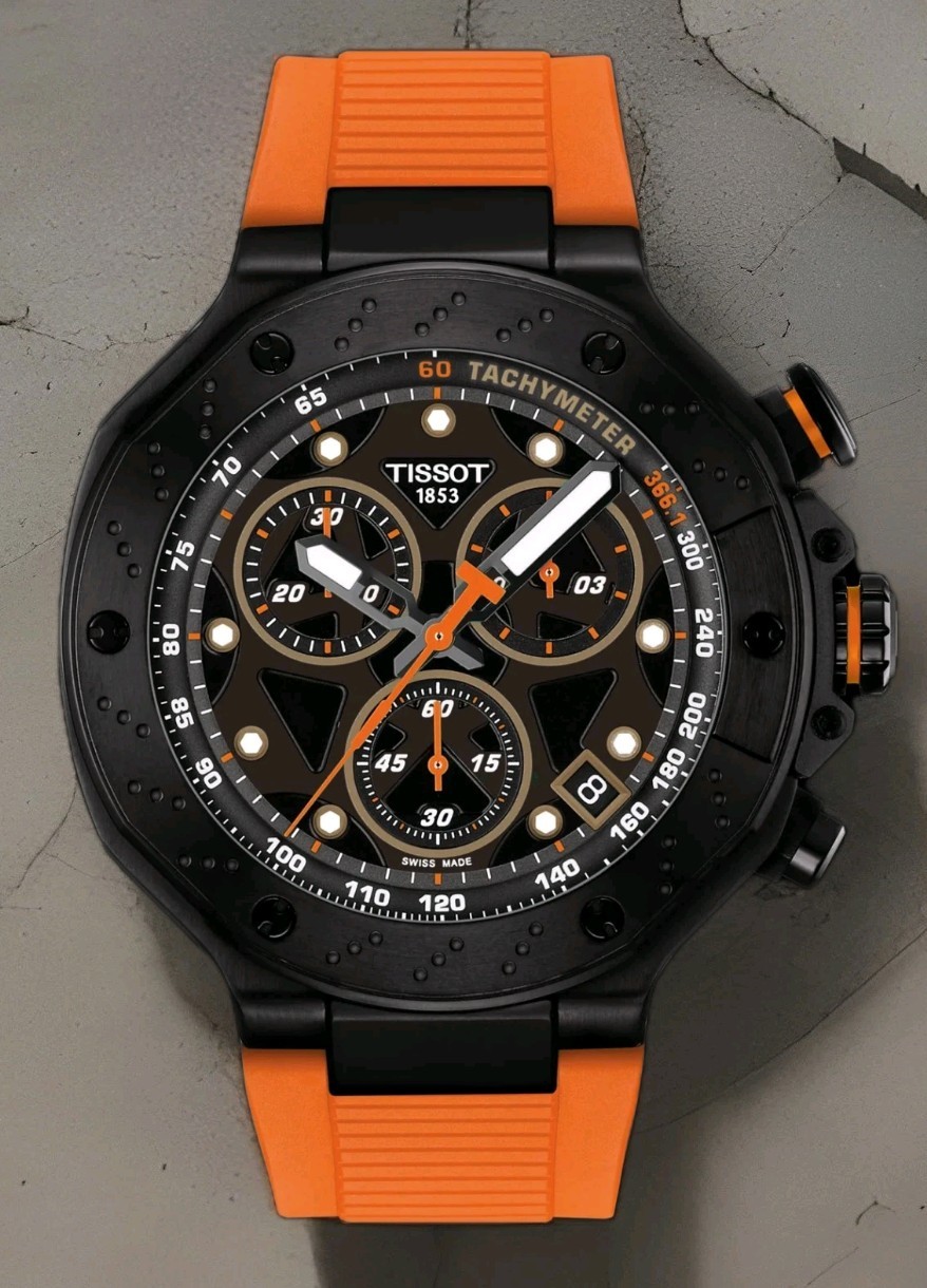 Tissot T-Race Chronograph Black Dial Orange Men’s Watch T141.417.37.051.02