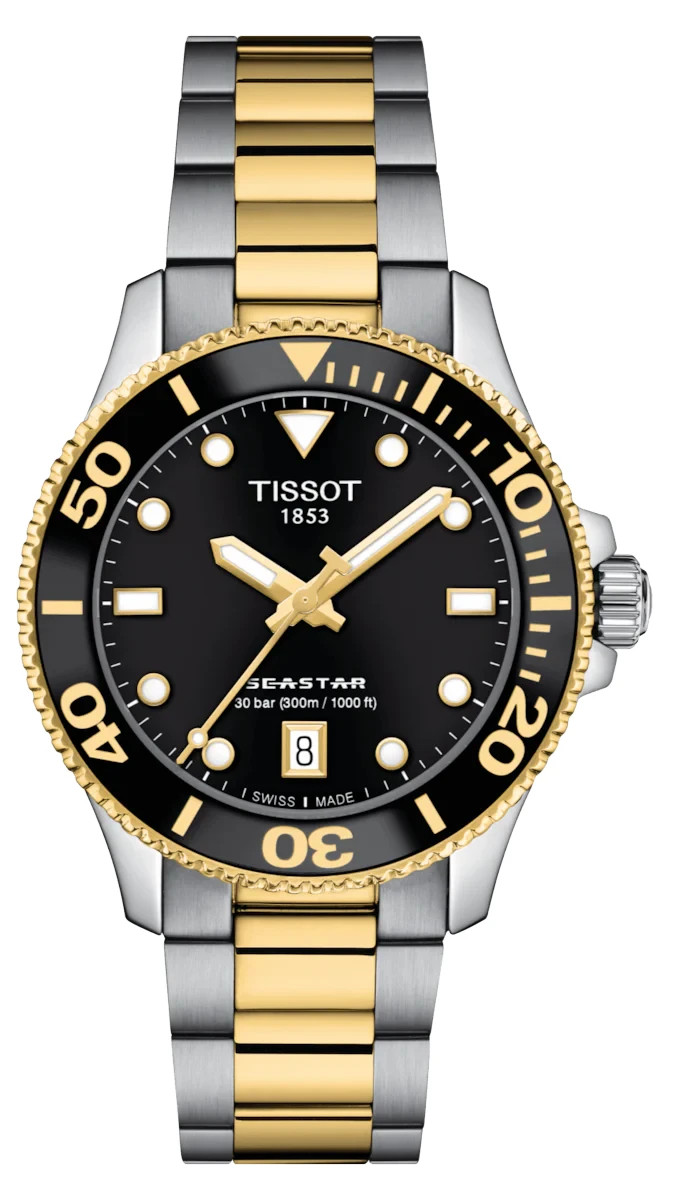 Tissot Seastar Quartz Black Dial Stainless Steel Watch T120.210.22.051.00