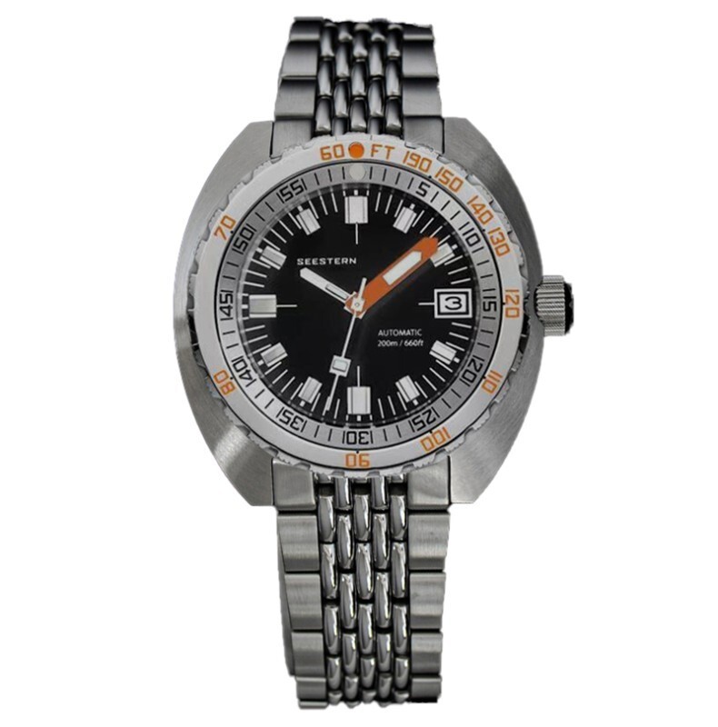 Seestern Sub 300 Automatic Black Steel Date Diver Men’s Watch