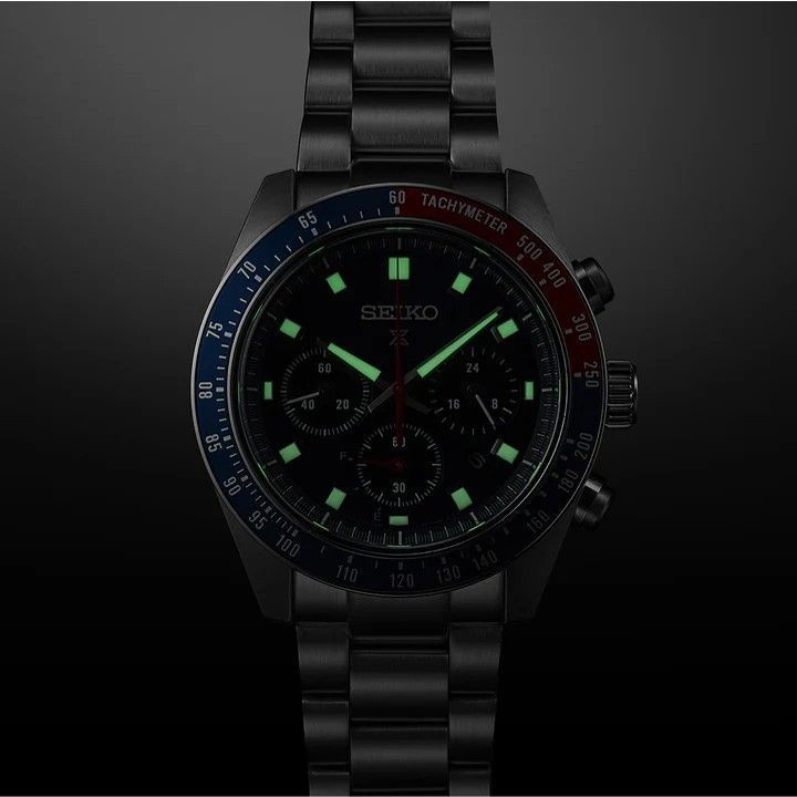 Seiko Prospex Speedtimer Pepsi Solar Chronograph 41.4mm Stainless Watch