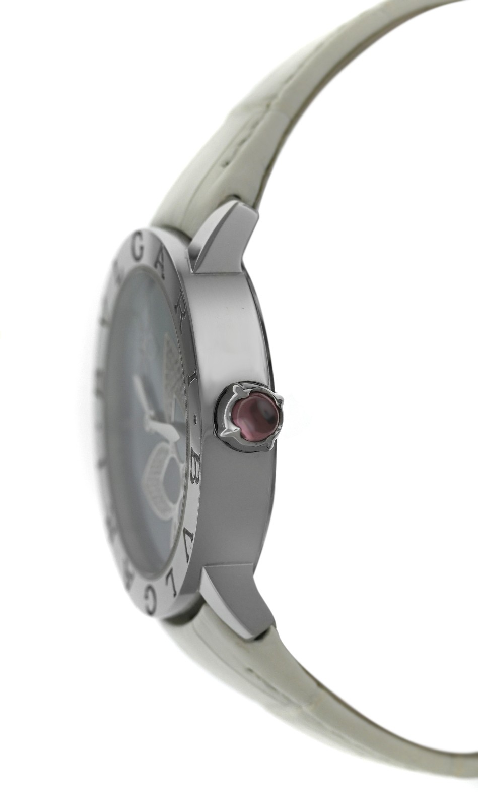 Bvlgari BBL P 37 S Diamonds Steel Blue Mother of Pearl Dial 37MM Ladies 101897