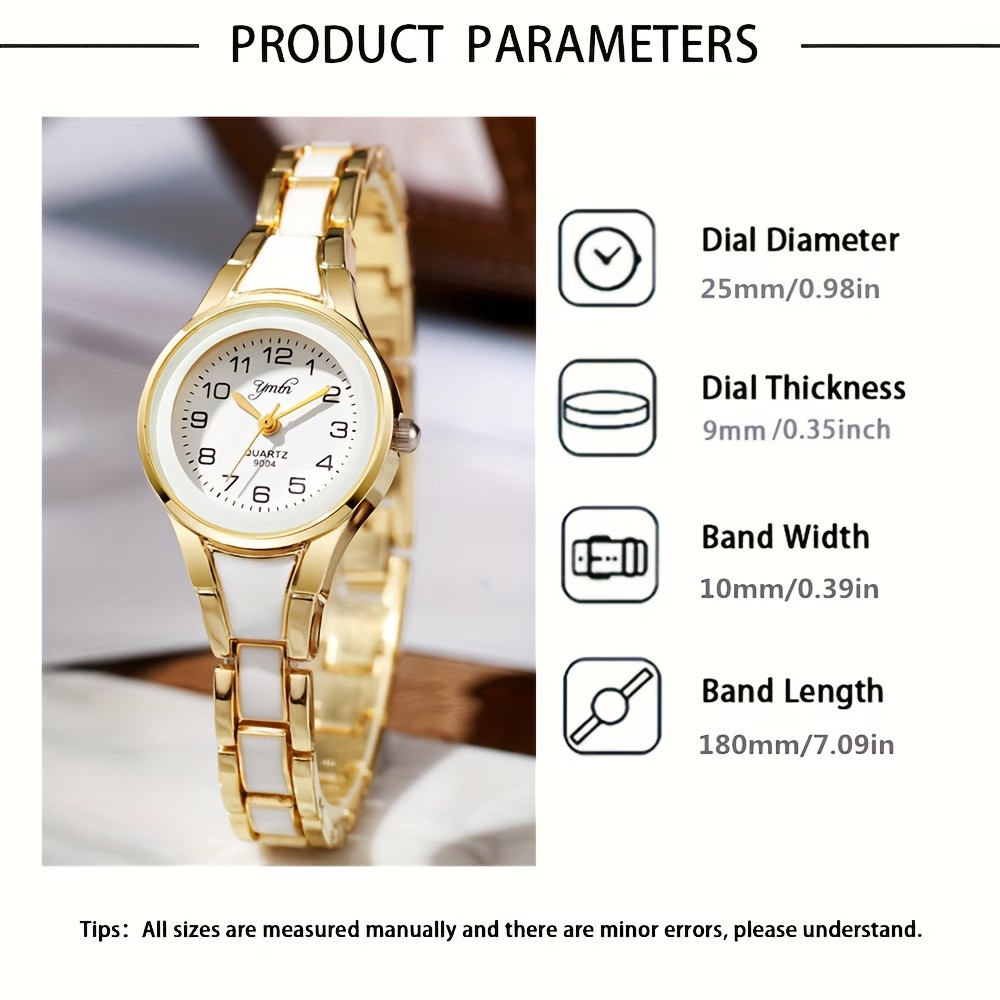 Elegante reloj de cuarzo con pulsera de diamantes de imitación de lujo