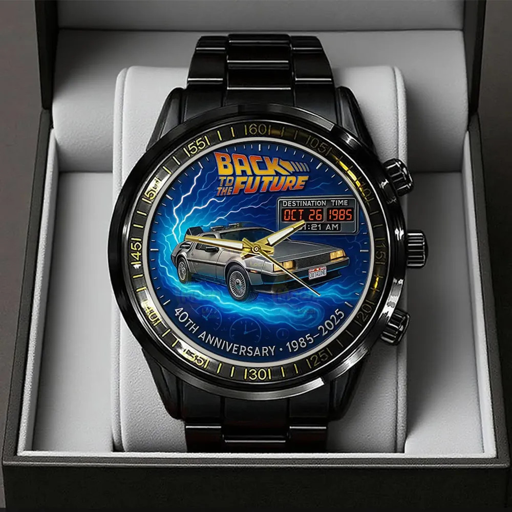 Back to the Future 40th Anniversary 2025 Black Stainless Steel Watch – 1802
