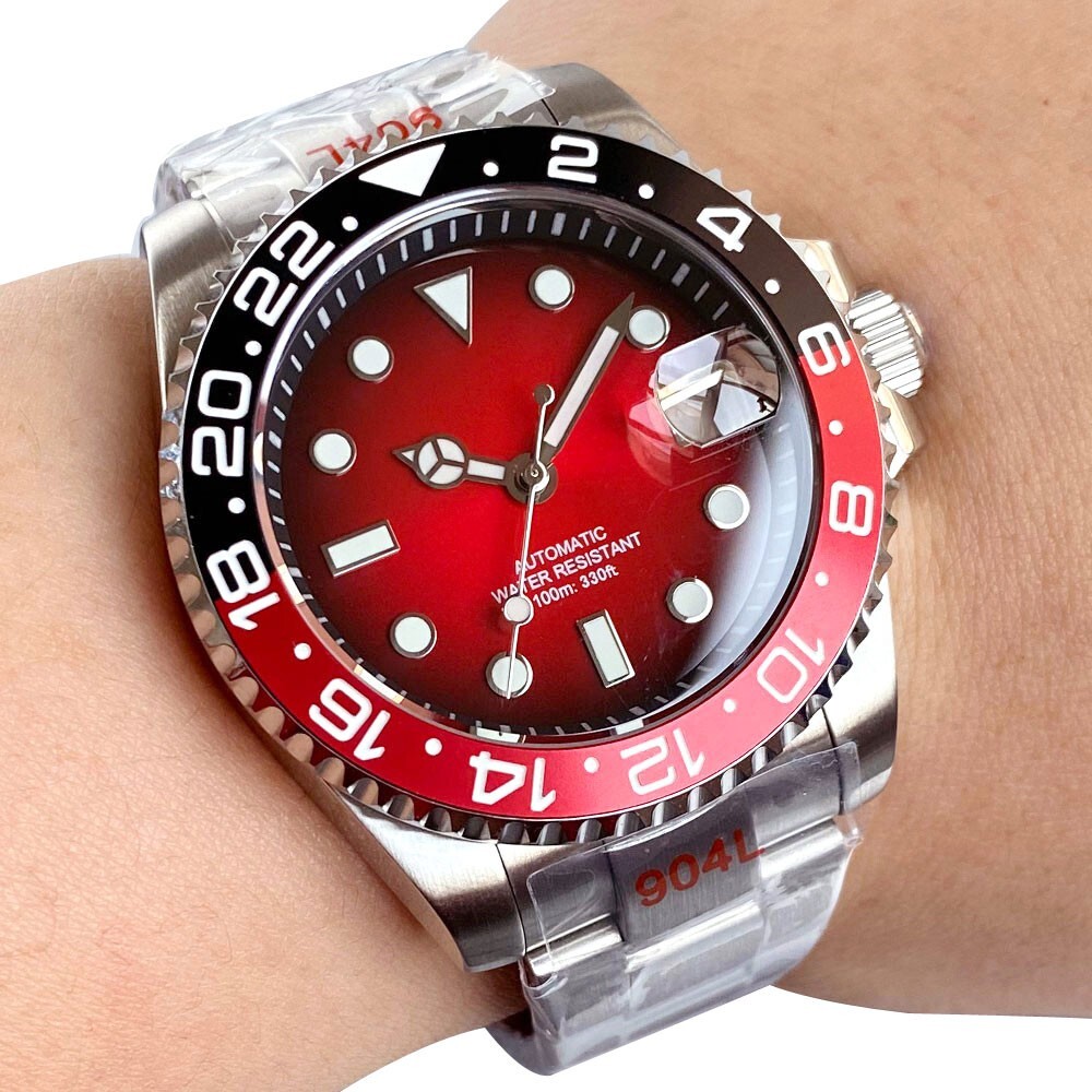 Fashion 20BAR Tandorio Red Gradient Dial NH35 40mm Men Watch Sapphire Cyclops