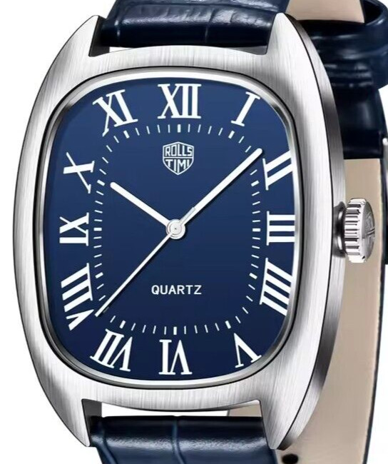 Rollstimi 7904 36mm Luxury Tonneau Dress Watch Hardex Lens 50m Seiko VH31 Quartz