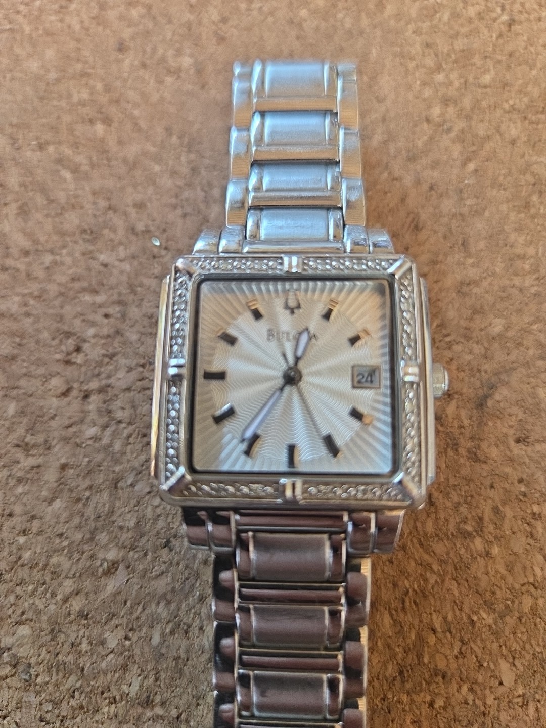 Bulova 96R143 Diamonds Silver Tone Date Stainless Steel Ladies’ Watch $399 6.2″