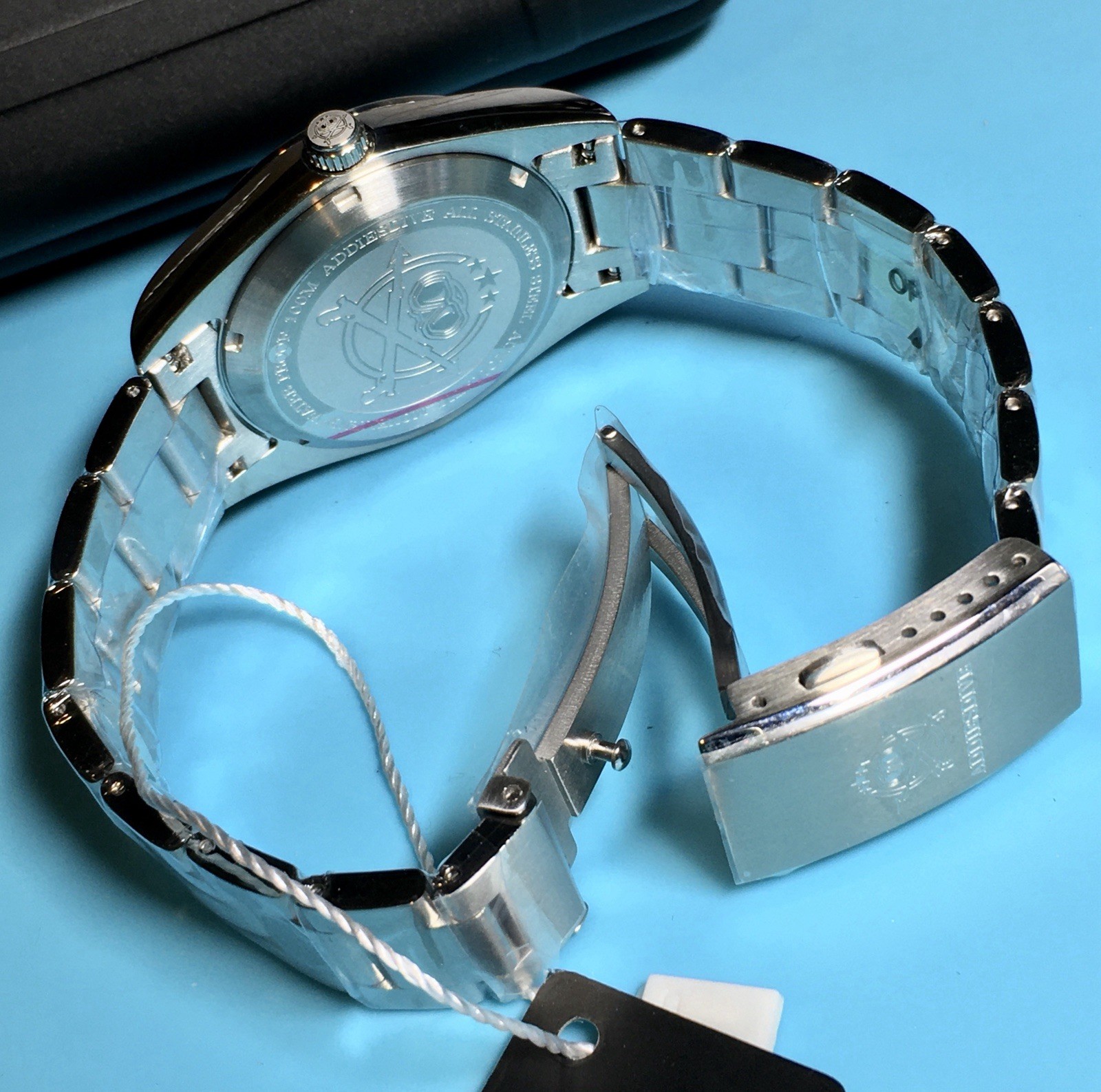 ADDIESDIVE GREY FUME CRACKED ENAMEL DIAL WATCH 39MM SPORT SWISS BGW9 K1 CRYSTAL