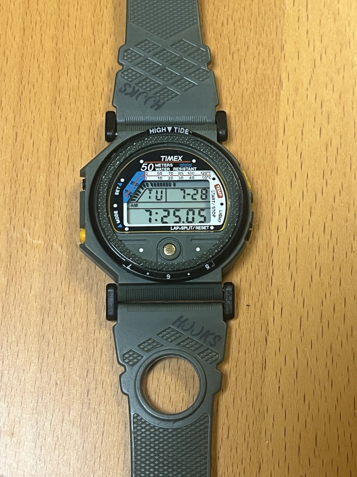 Timex Vintage Blazer 707 Hooks, Digital Watch, 50m WR, Temp, Green Resin Strap