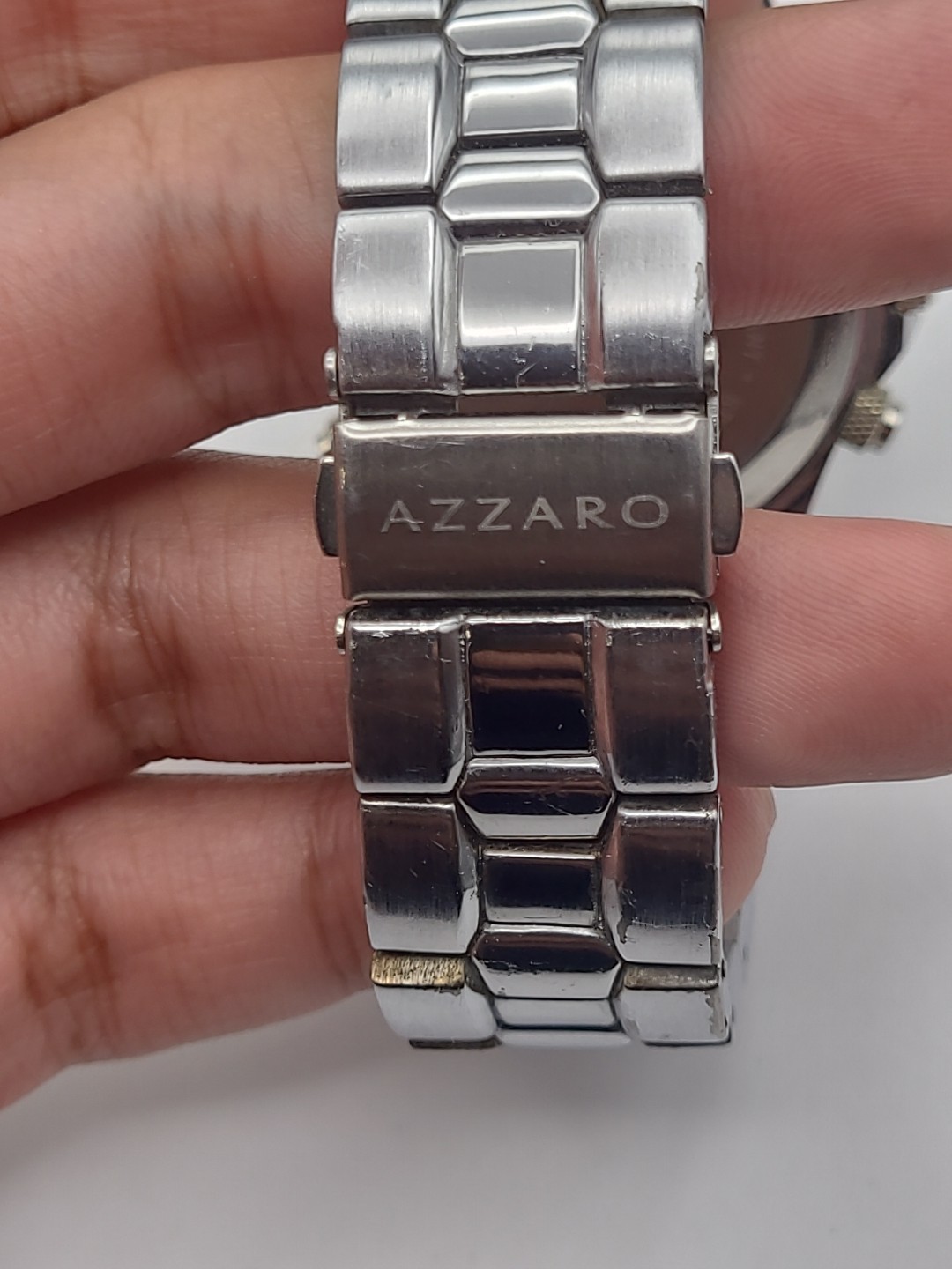 AZZARO CHROME Silver Dial Men’s Watch Silver Tone Stainless Steel Working