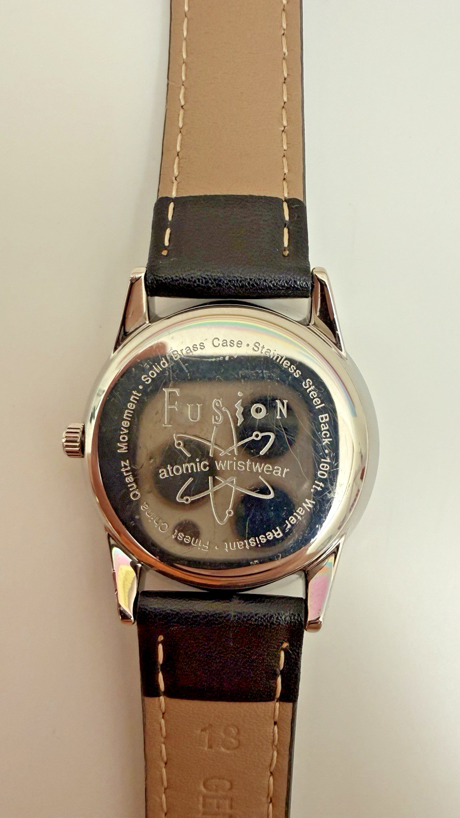 Vintage FUSION Atomic Wristwear Quartz Watch Mystery Dial Rotating Second Hand
