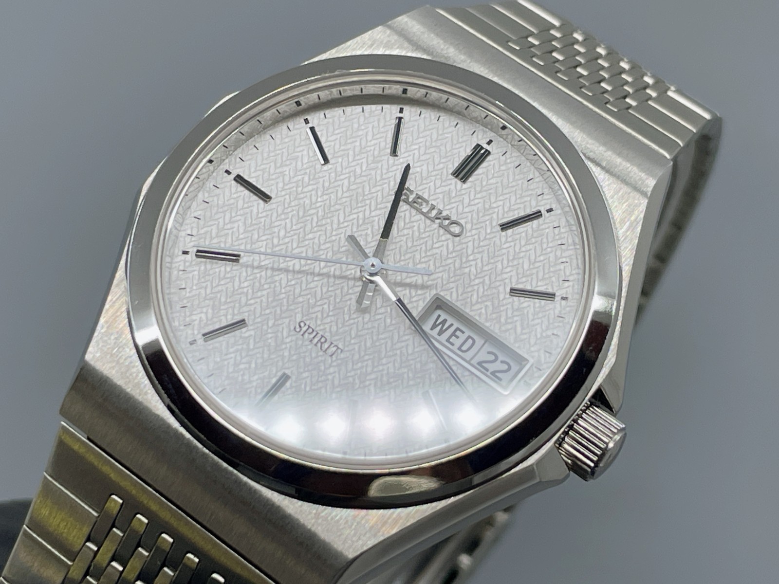 [Mint] Seiko Spirit 7N93-7000 Silver 35mm Qz Men’s Watch ‘KANJI’ Vtg1995 -US Stk
