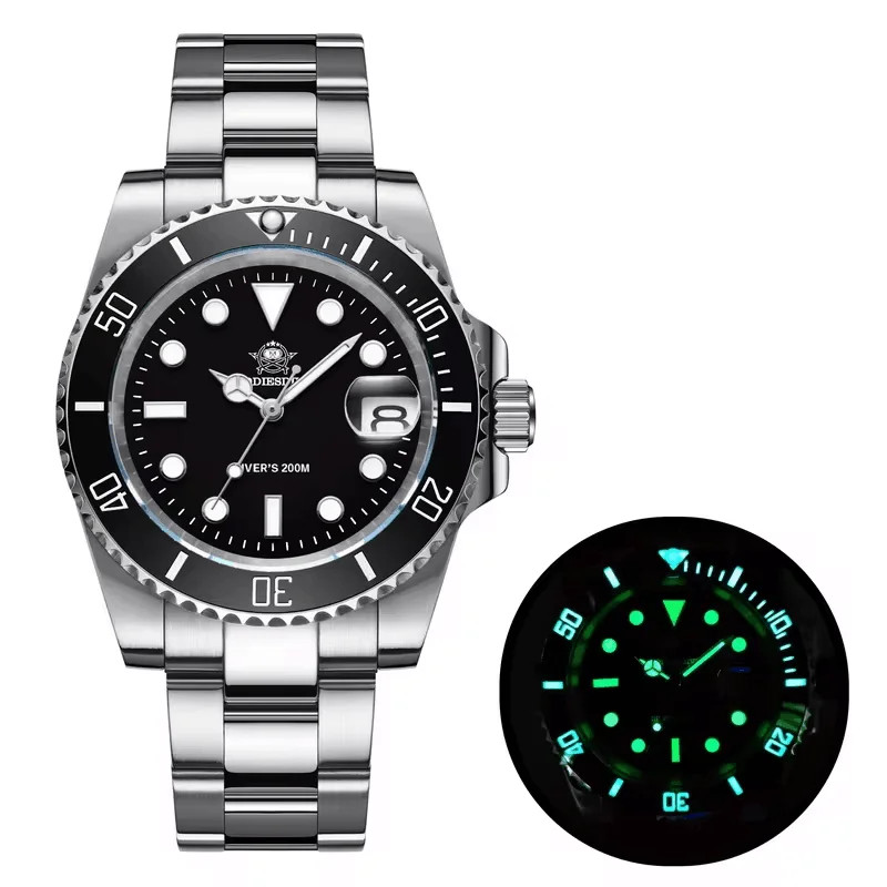 ADDIESDIVE Men’s Dive Watch 41mm 316L Steel Ceramic Bezel 200M Water Resistant