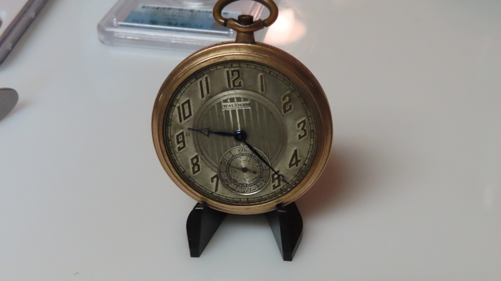 Waltham 1930s Rolled Gold Plate Open Face Pocket Watch