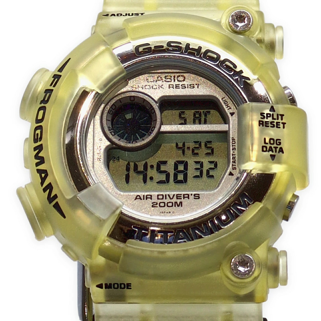 G SHOCK CASIO Watch DW 8201WC 8T FROGMAN WCCS Titanium Wte Skeleton Black Logo T