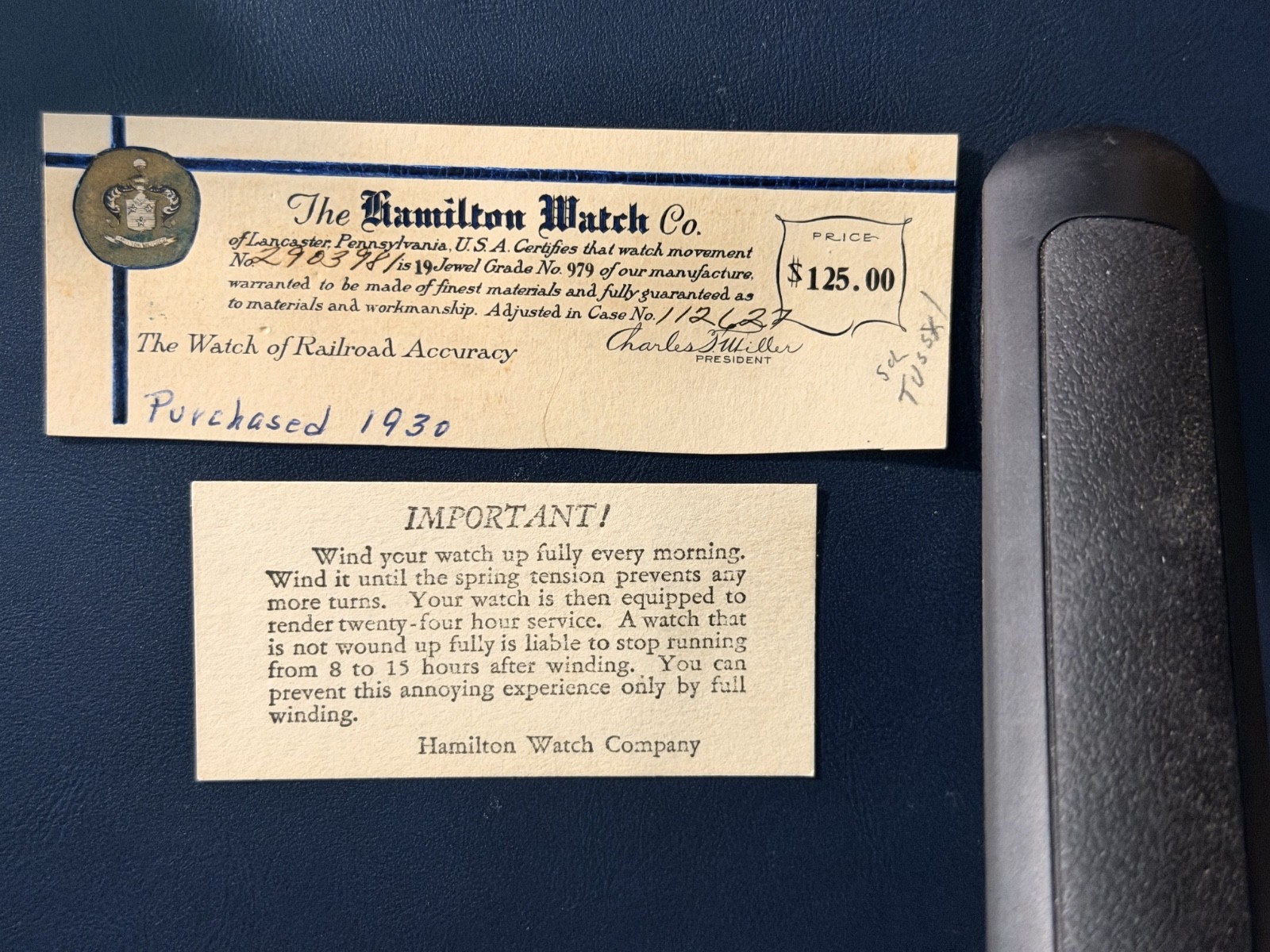 1930 Hamilton Spur 14k White Gold Wristwatch – WORKING Box and Paper