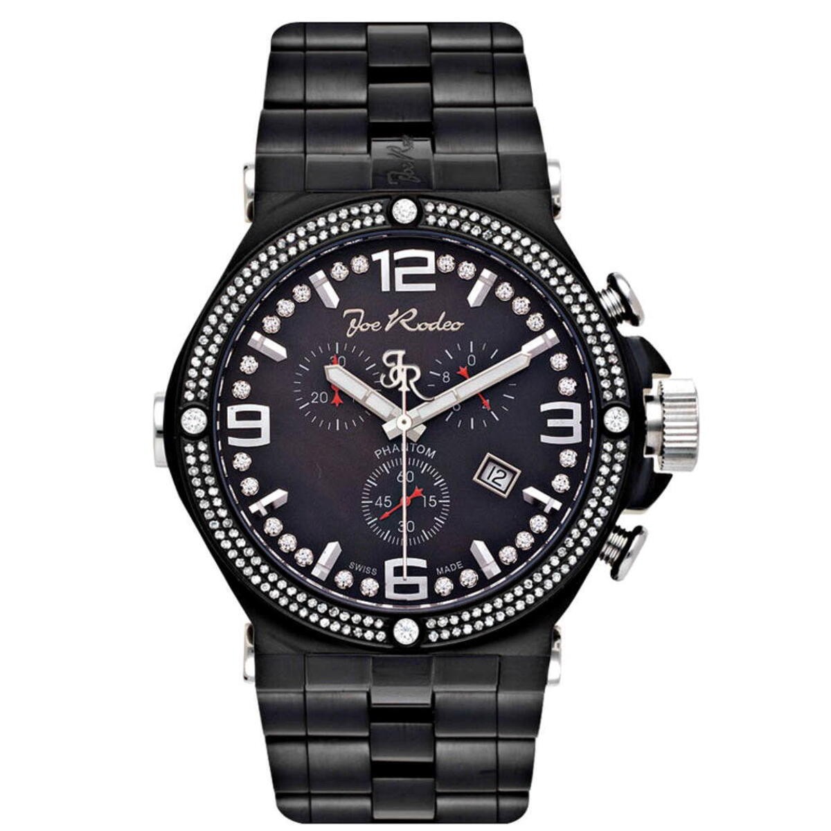 Men’s Stainless Steel Diamond Watch | Joe Rodeo Phantom 46 mm