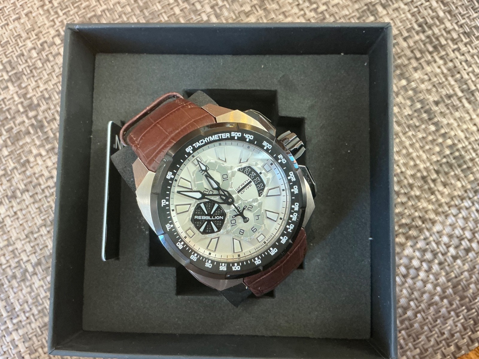 Rebellion Men’s ‘Wraith’ Leather Strap Watch RB.WR.CH.TB.GTWC