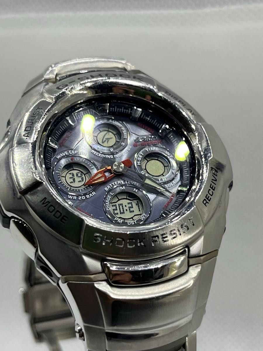 Casio G-Shock Wave Ceptor Solar Metal Band Watch Used