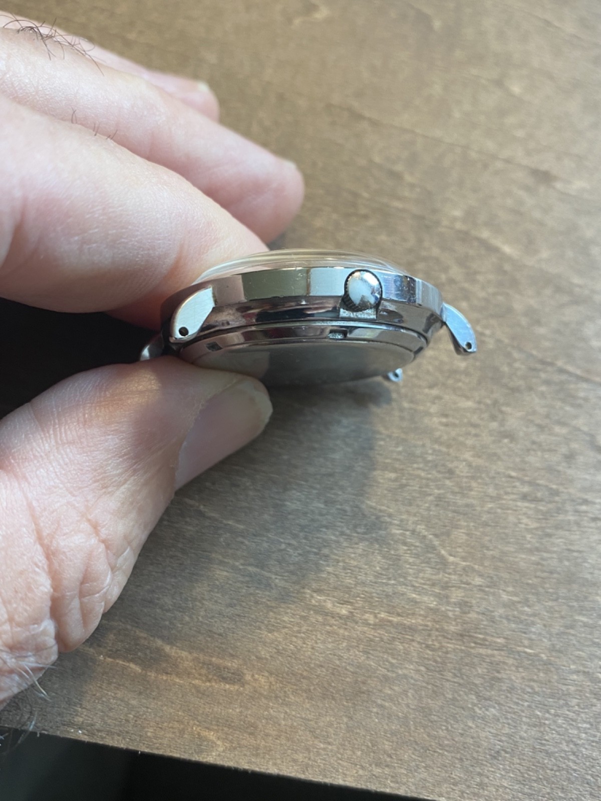 1950’s 4X Ernest Borel All Steel w/Signed EB bracelet, recessed Crown; Running!