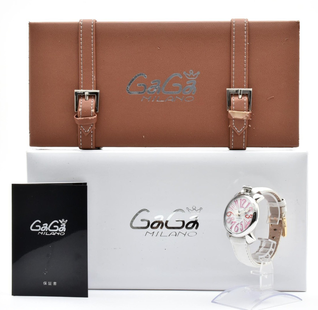 【EXC+5】GaGa MILANO Manuale 40mm 5020.5 Quartz MOP Dial Watch Leather strap Japan