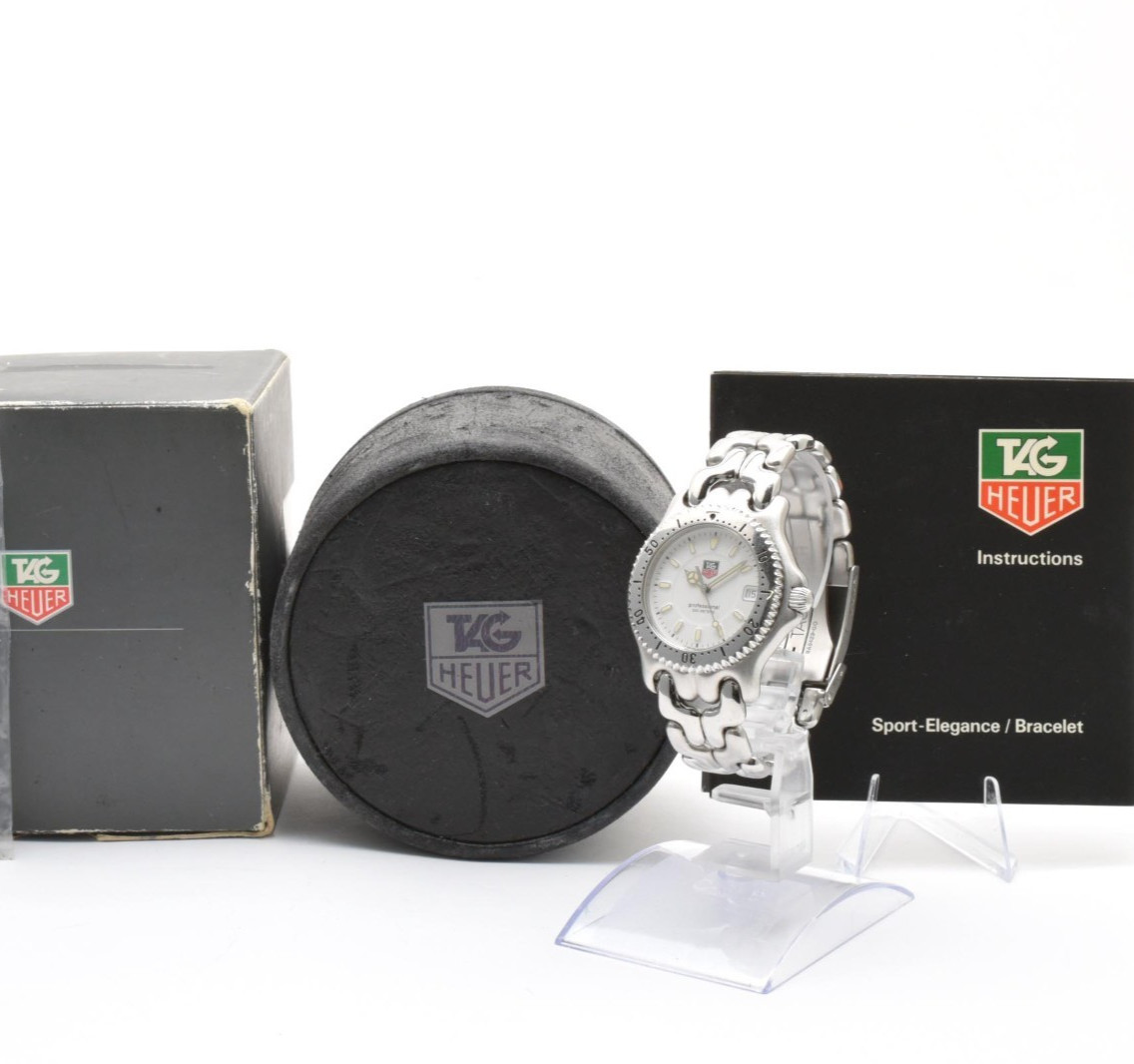 [Box Paper]TAG HEUER SEL WG1112 Quartz Men’s Watch White Dial SS Date Links
