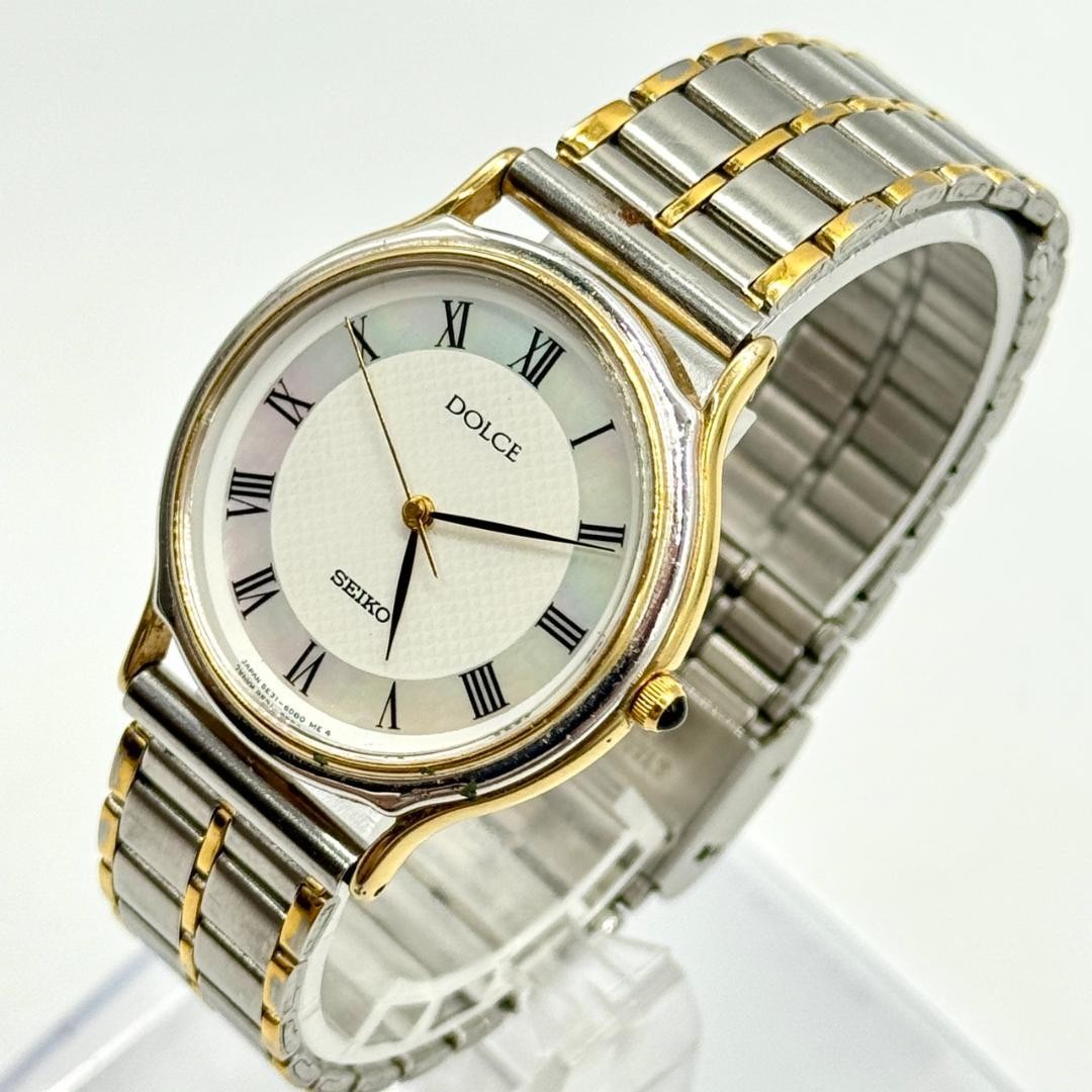 Seiko Dolce Quartz Watch 3 Hands Dial Shell Used B Condition