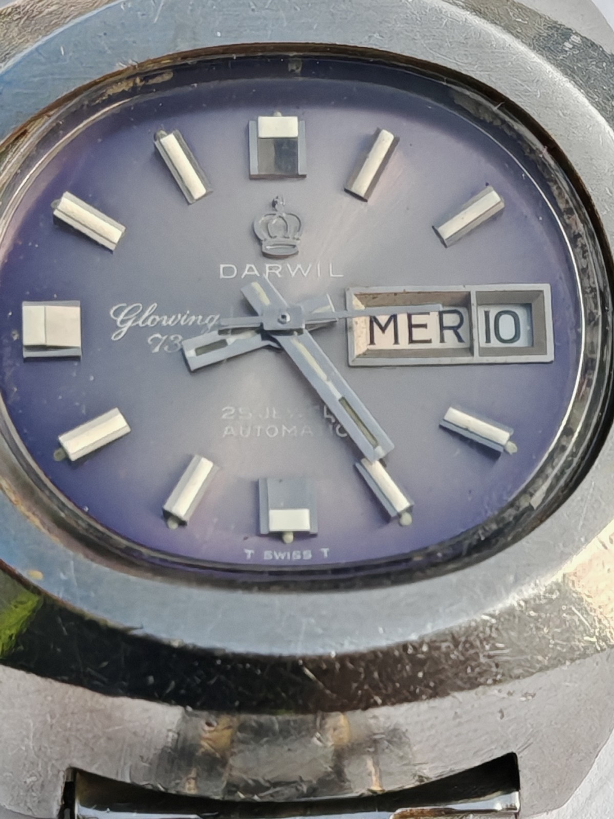VINTAGE DARWIL GLOWING 73 AUTOMATIC CAL AGE 2788 WORKING PERFECTLY SWISS MADE