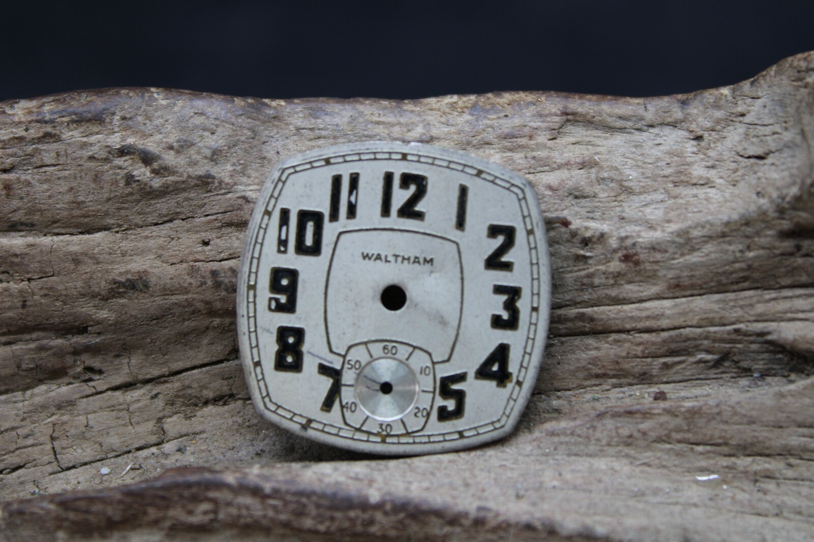 WALTHAM METAL TRENCH MILITARY WRIST WATCH FACE DIAL 23.9×23.9mm (J2H)