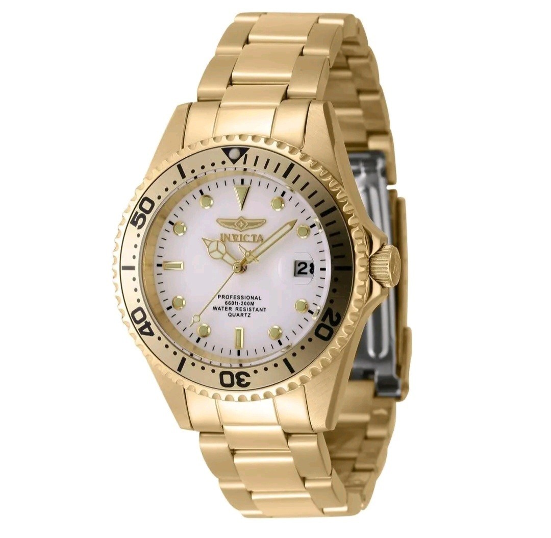 Invicta Pro Diver Anchoris Men’s Watch – 37.5mm 89380B Gold/White Dial New