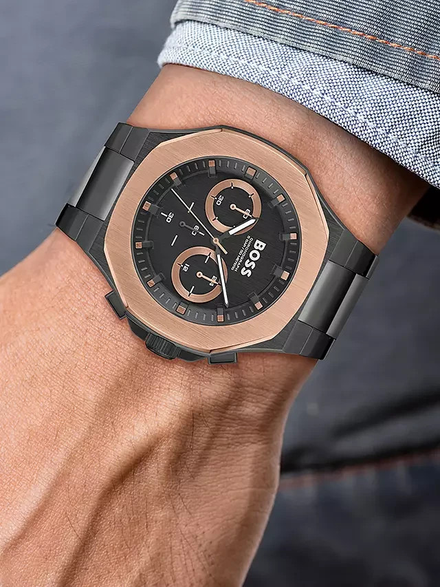 Hugo Boss Taper 1514090 45 mm Chronograph – Black Dial with Black Bracelet