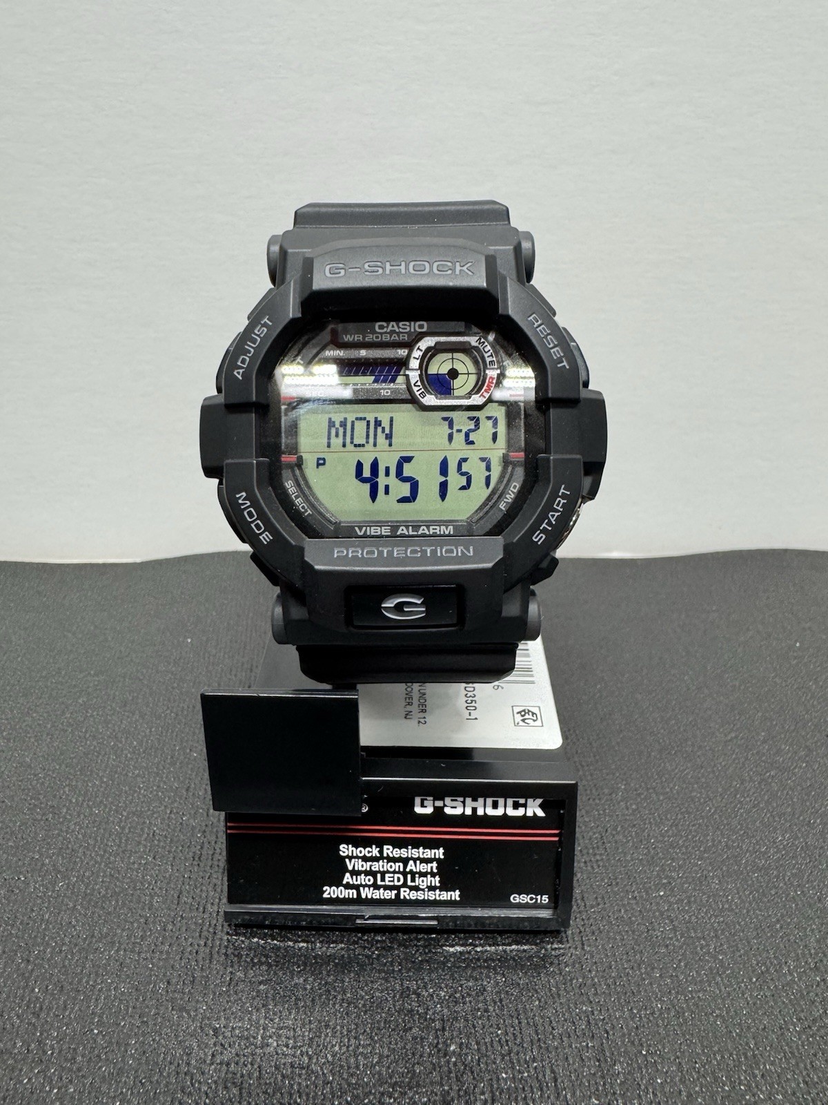 Casio Men’s Watch G-Shock Black and Grey Digital Dial Black Resin Strap GD350-1