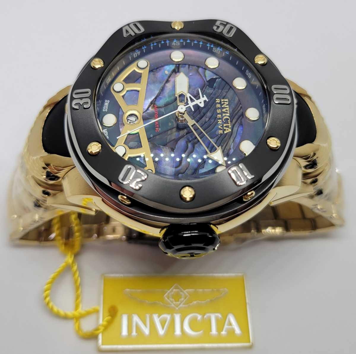 [B1Y] Invicta 36390 54mm Reserve Kraken Gold Abalone Swiss Automatic [p8s]