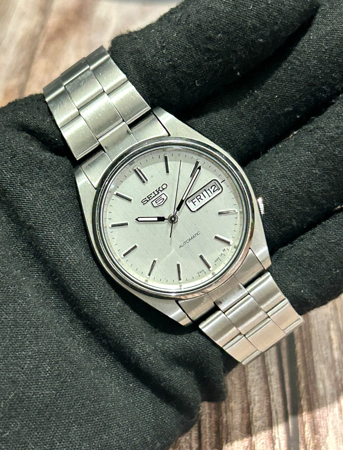 [Vintage] Seiko 5 Automatic 6309-8800 Day/Date StainlessSteel Men’s Watch b381