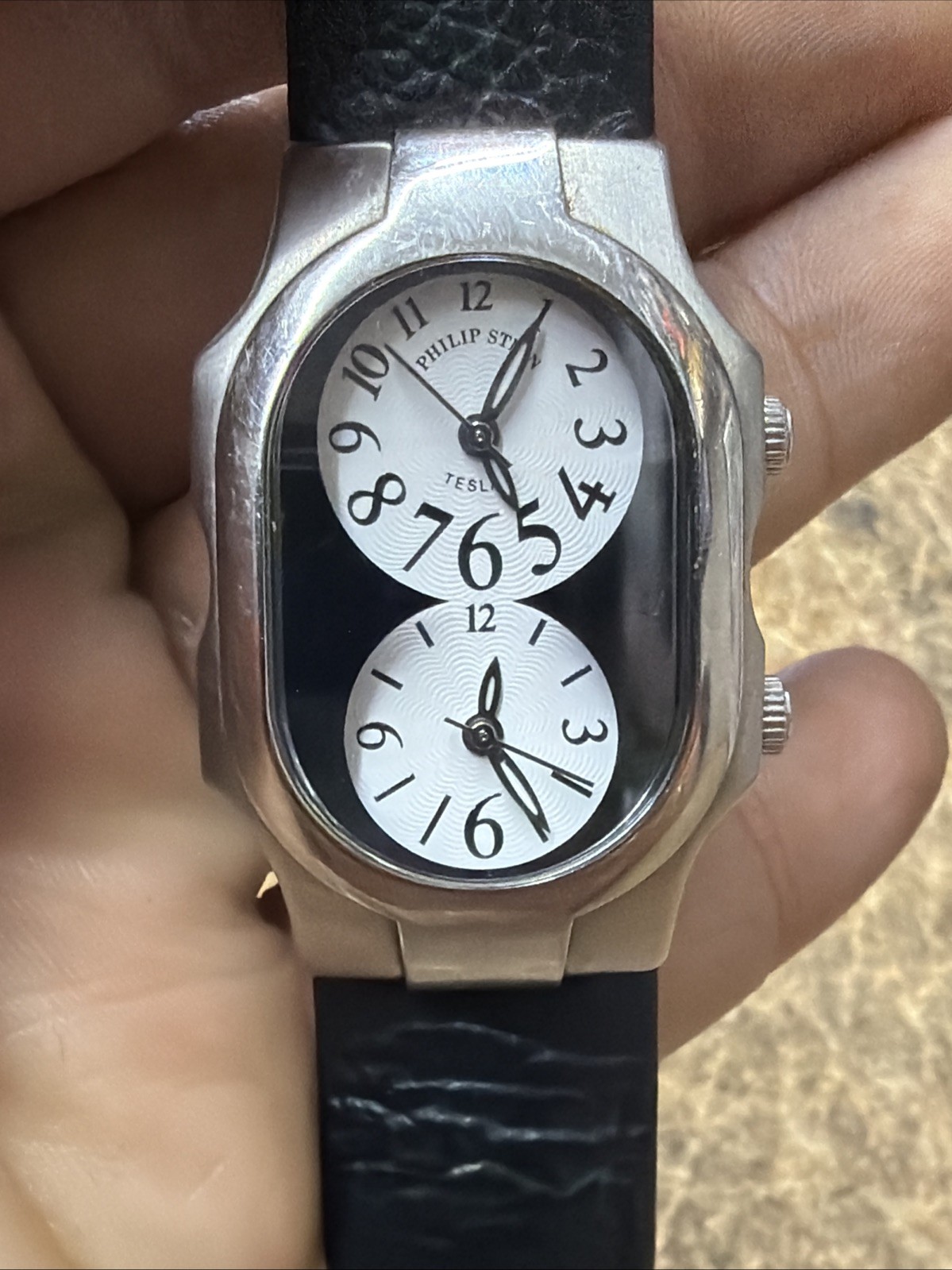 Philip Stein Teslar Dual Time Analog Watch *UNTESTED*