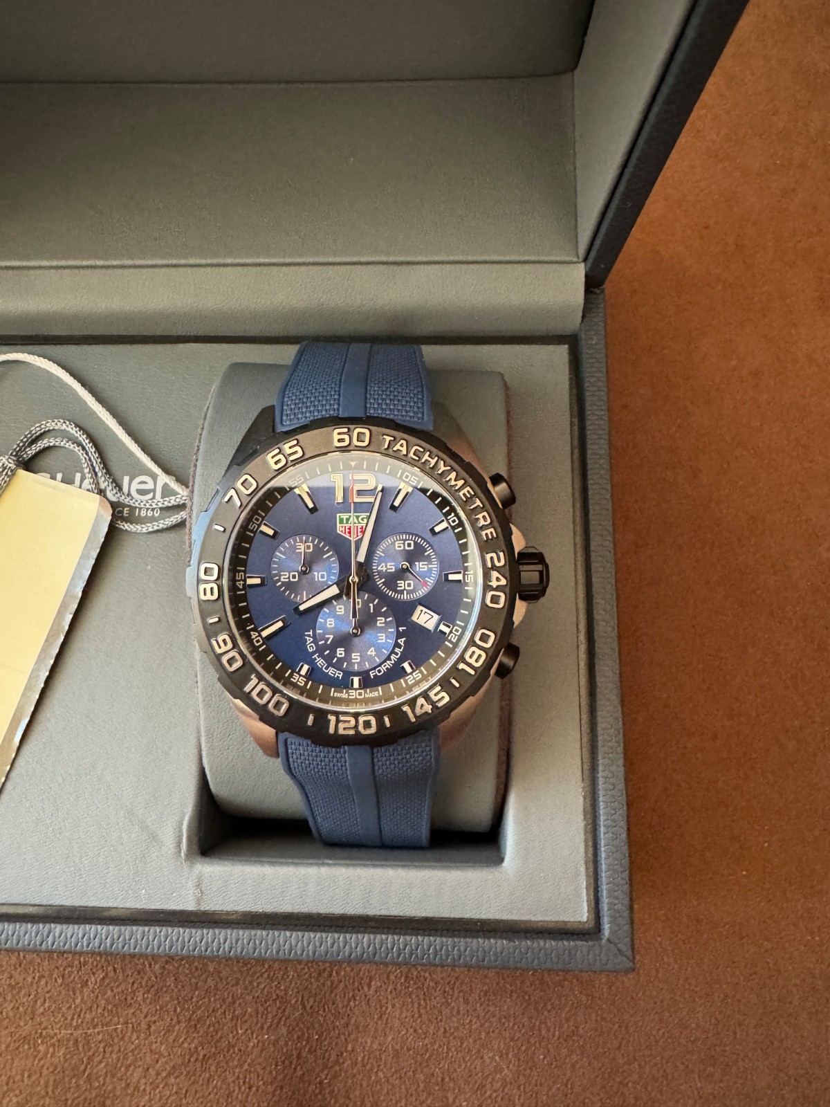 TAG Heuer Formula 1 Chronograph Blue Dial Rubber 43mm Men Watch CAZ101AV.FT8077