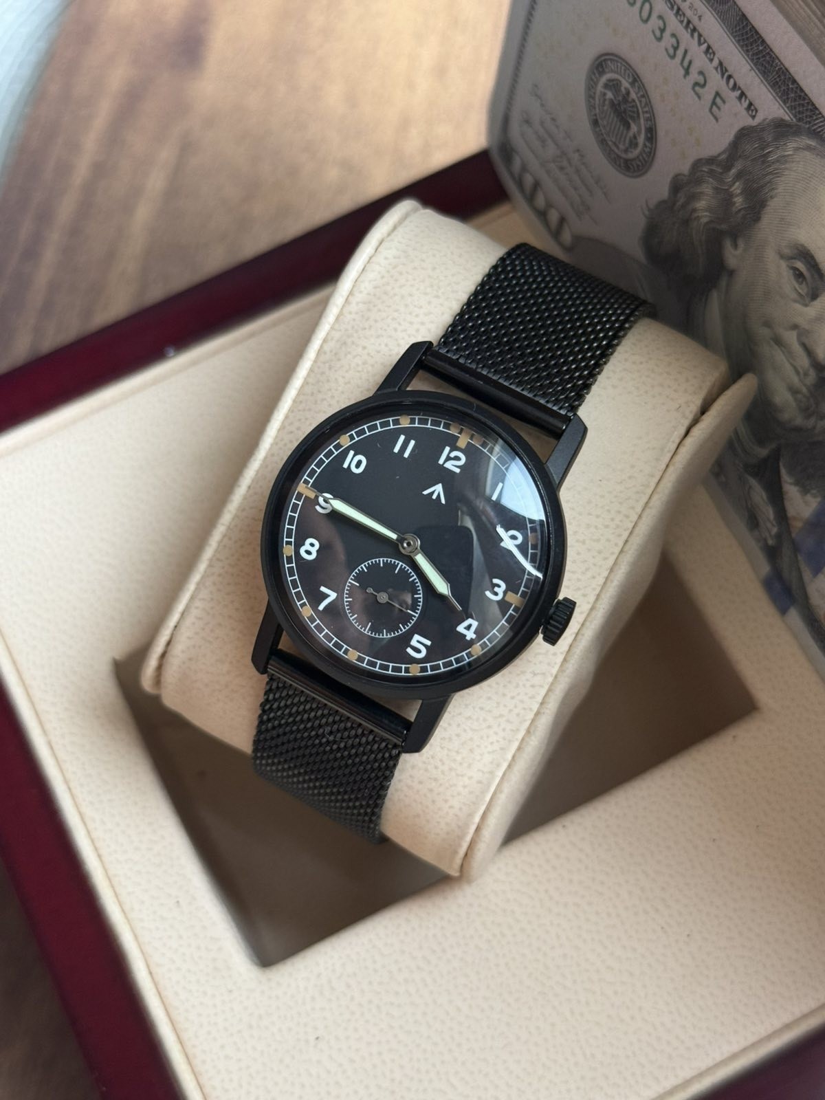 Pobeda Pilot Soviet Mechanical Black Dial Vintage Watch Zim 1990s Russian Men’s