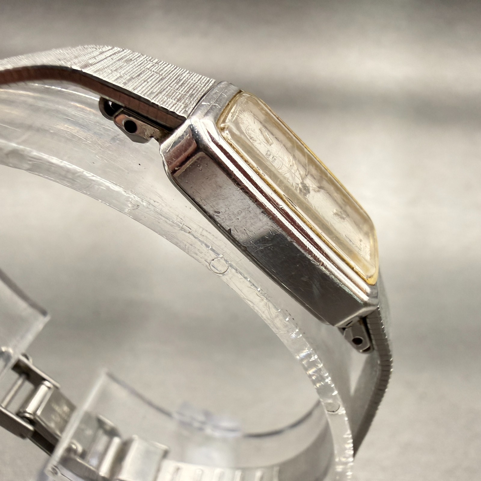 Seiko Watch Women 13mm Silver Dial Silver Tone Rectangle 1320-5779 New Battery