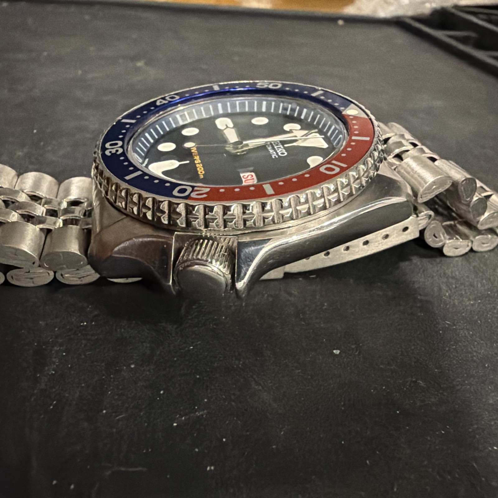 SEIKO SCUBA DIVERS SKX009 DAY/DATE AUTO MENS WATCH 7S26-0020, PEPSI