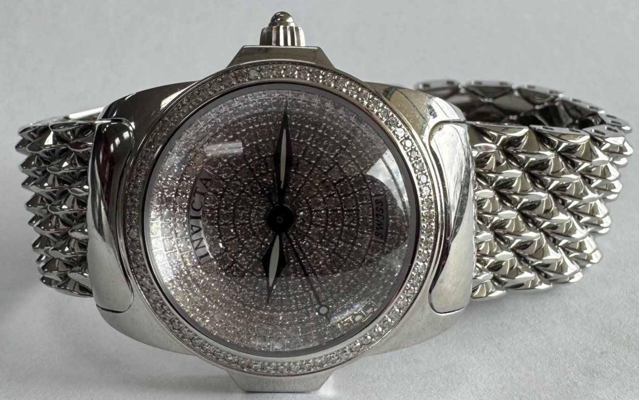 HTF! Invicta Stainless Steel LE Ladies Diamond Pave Dress Watch 2972 [125WES]