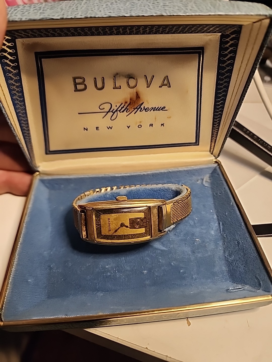Vintage Bulova Midshipman Watch 17 Jewels Swiss Adjusted Bulova Curve RUNS